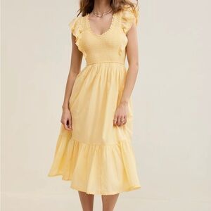 Aerie butter yellow midi dress